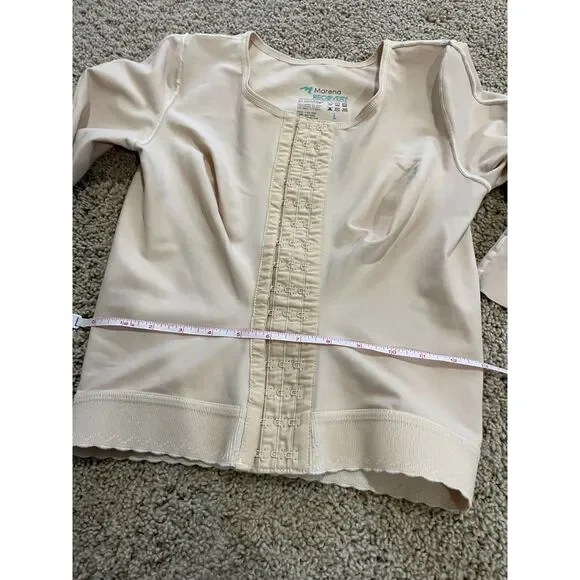 Marena Recovery Post Surgical Compression Beige Vest 3/4 Length Sleeve sz L - Picture 5 of 13